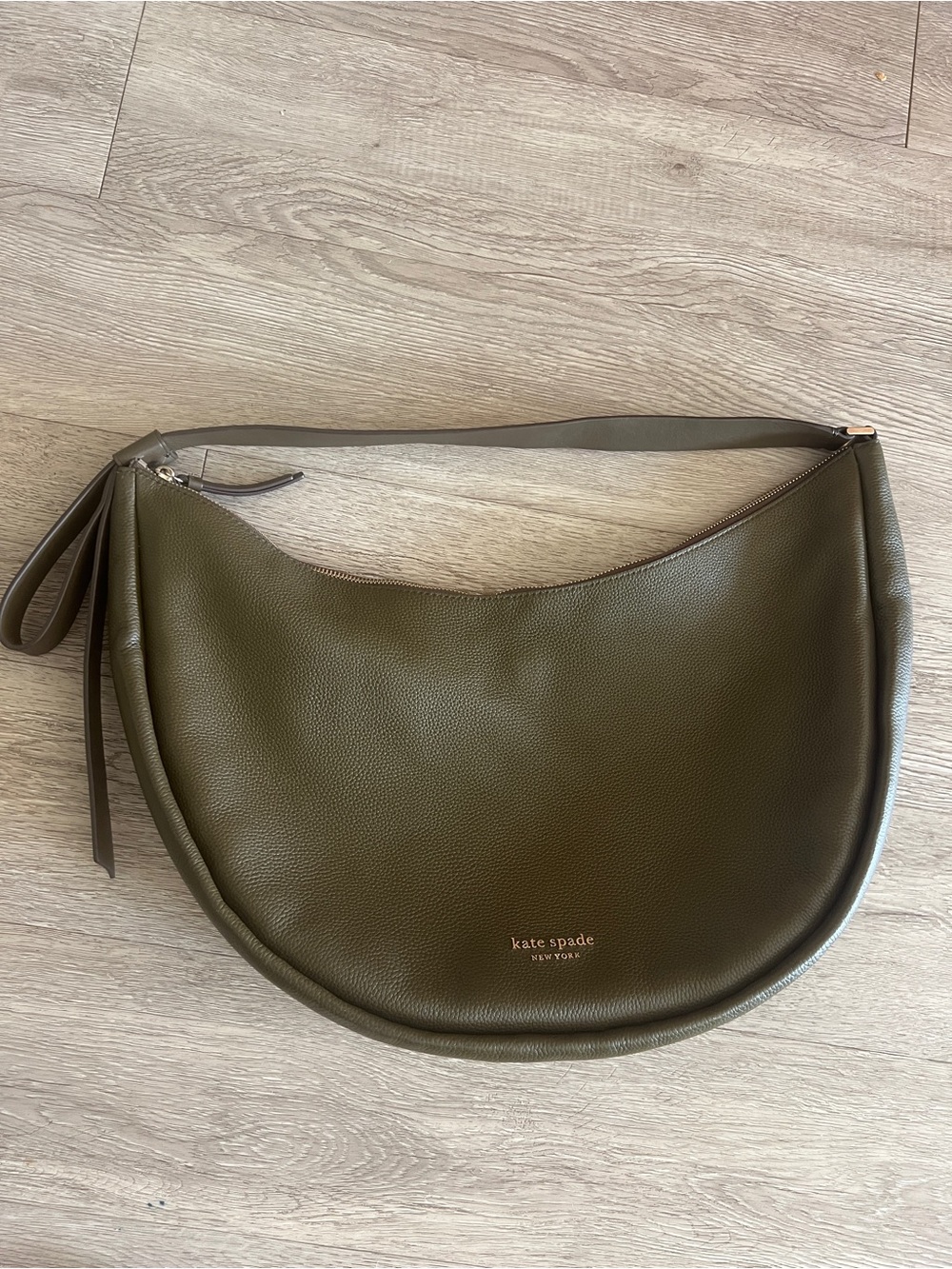 kate spade Dark Olive Green Pebbled Leather Shoulder Bag - Picture 4 of 4